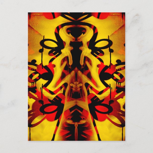 Colourful graffiti pattern postcard (Front)