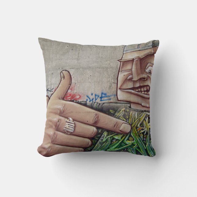 Colourful Graffiti Street Art Painting Cushion (Front)