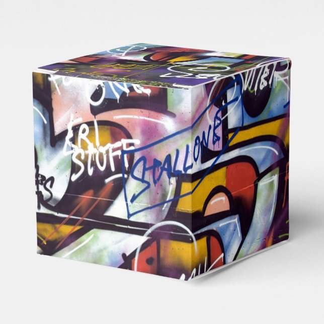 Colourful Graffiti Words Favour Box (Front Side)