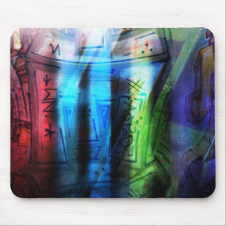 Colourful graffitis design mouse pad