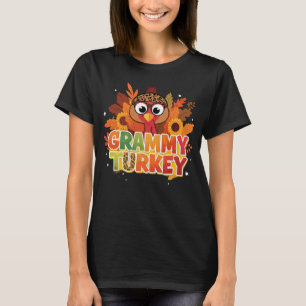 Colourful Grammy Turkey Thanksgiving Graphic T-Shirt