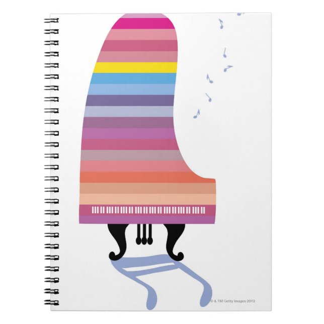 Colourful Grand Piano Notebook (Front)