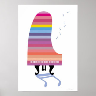 Colourful Grand Piano Poster