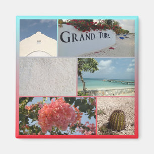 Colourful Grand Turk Photo Collage Magnet
