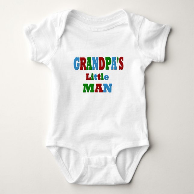 Colourful Grandpa's Little Man Baby Bodysuit (Front)
