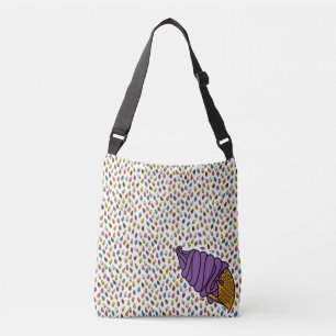 Colourful Grape Ice Cream Cone icecreamliciouS Crossbody Bag