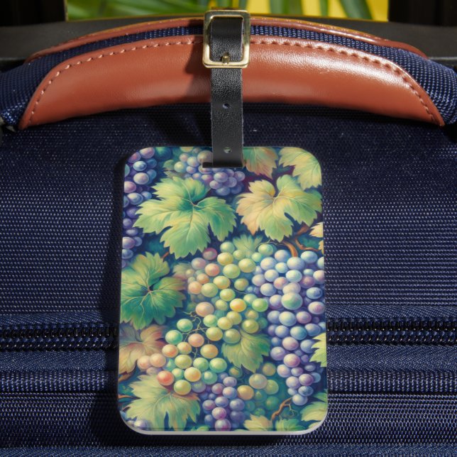 Colourful Grape Pattern Luggage Tag (Front Insitu 2)