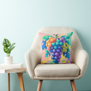 Colourful grapes cushion
