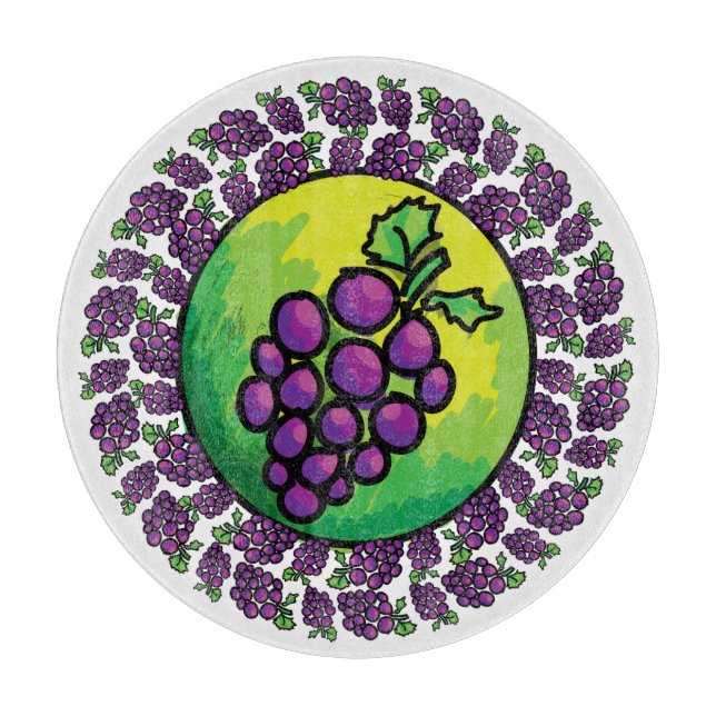 Colourful Grapes Kitchen Cutting Board (Front)