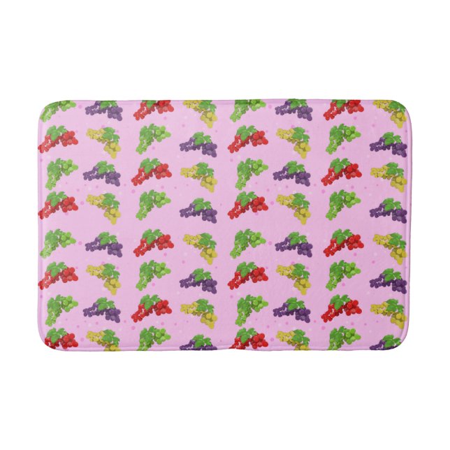 Colourful Grapes Pattern Bath Mat (Front)