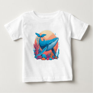 Colourful Graphic Design Of A Whale Baby T-Shirt