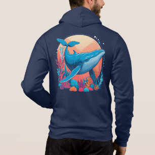 Colourful Graphic Design Of A Whale Hoodie