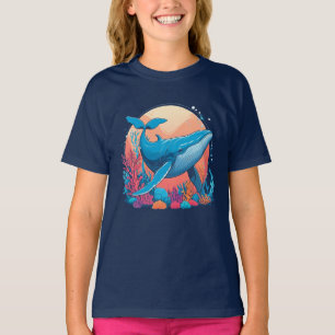 Colourful Graphic Design Of A Whale T-Shirt
