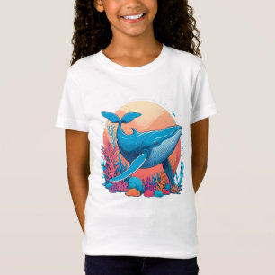Colourful Graphic Design Of A Whale T-Shirt