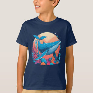 Colourful Graphic Design Of A Whale T-Shirt