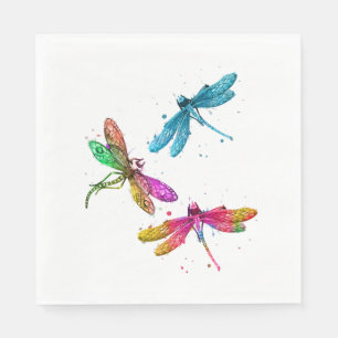 Colourful Graphic Pattern Dragonfly Funny Flying Napkin