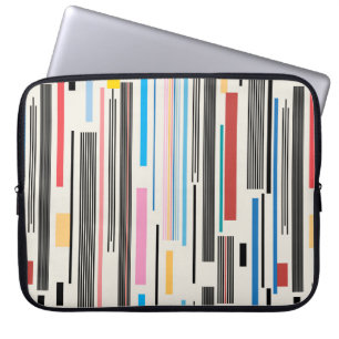 colourful graphic pattern of various stripes laptop sleeve