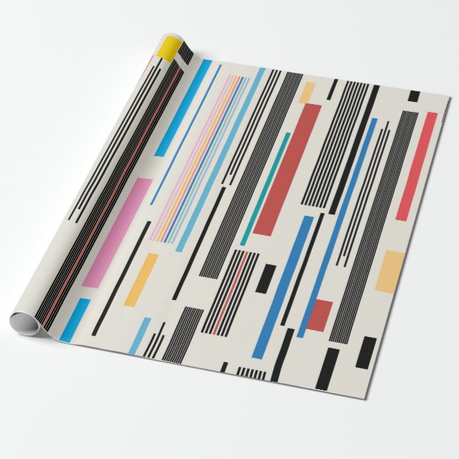 colourful graphic pattern of various stripes  wrapping paper (Unrolled)