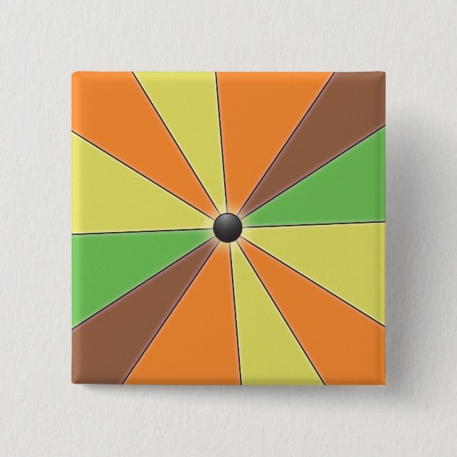 Colourful Graphical Beams Orange 15 Cm Square Badge (Front)