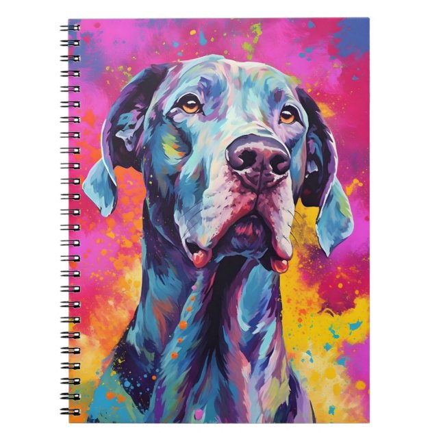 Colourful Great Dane Notebook (Front)