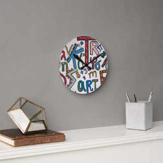 Colourful Greek Alphabet Round Clock