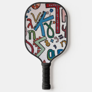 Colourful Greek Letter Pickleball Paddle