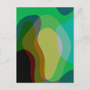 Colourful Green Abstract Art 1209 Postcard