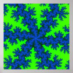 Colourful Green and Blue Fractal Poster