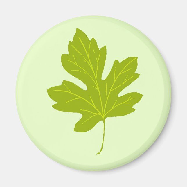 Colourful Green Autumn Leaf Magnet (Front)