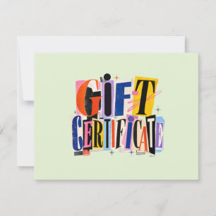 Colourful Green Business Gift Certificate