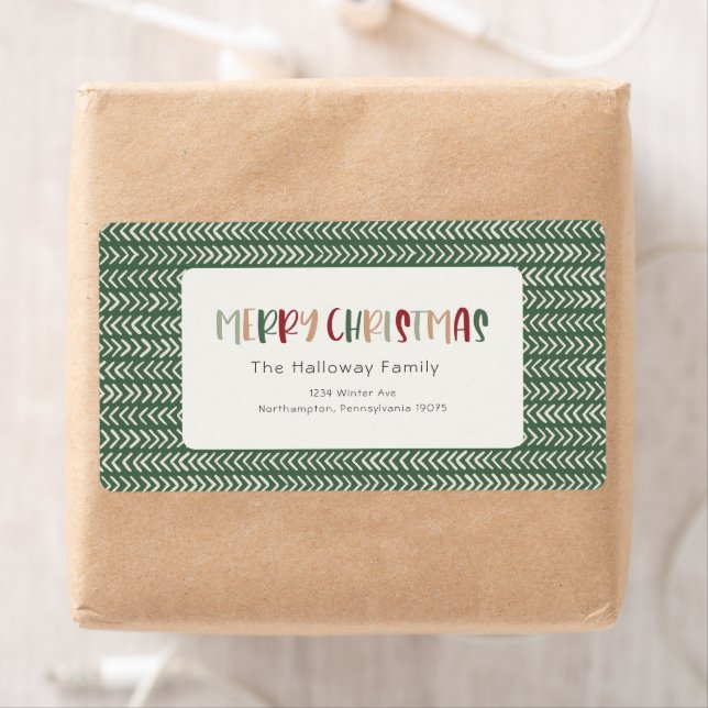 Colourful Green Christmas Return Address Package (Insitu)