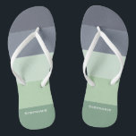 Colourful Green Grey Palette Abstract Stripes Name Jandals<br><div class="desc">The typography text of the colourful design is customisable and can be personalised with a person's name or another word. You can change the font, font colour, font size, letter spacing, colour of the abstract stripes and reposition the text using the Design Tool. The design is yours to customise as...</div>