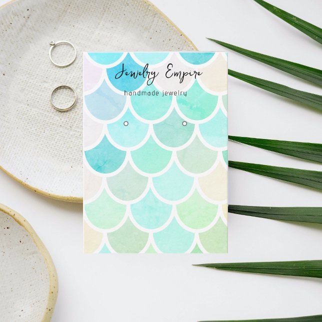 Colourful Green Mermaid  Earning Holder Business Card (Creator Uploaded)