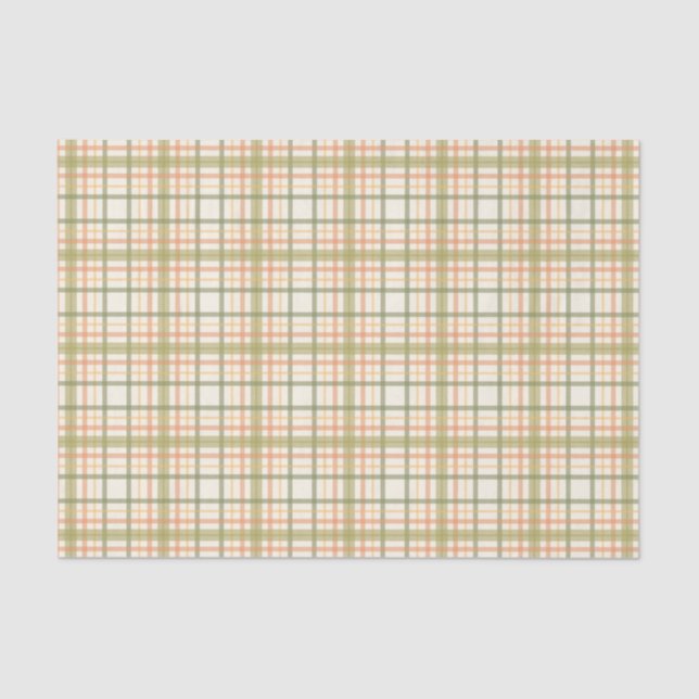 Colourful Green Plaid Tissue Paper (Front)