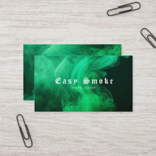 Colourful Green Smoke Vape Shop Business Card