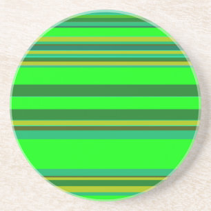 Colourful Green Stripe Customised Designer Pattern Coaster