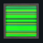 Colourful Green Stripe Customised Designer Pattern Keepsake Box<br><div class="desc">Colourful Green Stripe Customised Designer Pattern</div>
