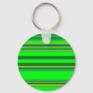 Colourful Green Stripe Customised Designer Pattern Key Ring