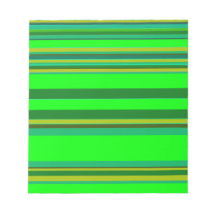Colourful Green Stripe Customised Designer Pattern Notepad