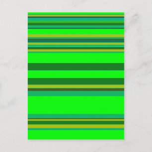 Colourful Green Stripe Customised Designer Pattern Postcard