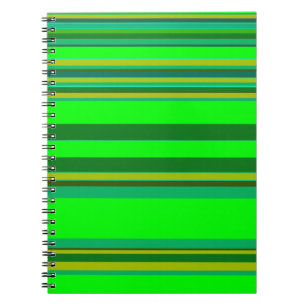 Colourful Green Stripe Customised Designer Pattern Spiral Notebook