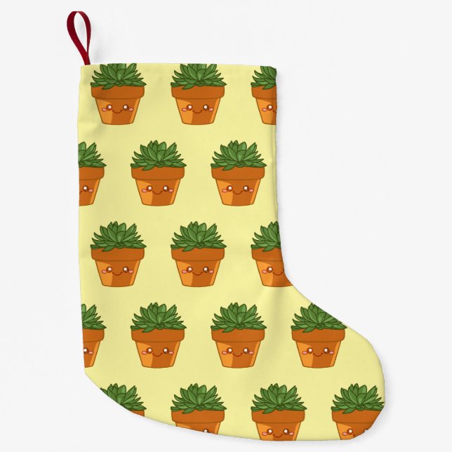 Colourful Green Succulent Planter Centerpiece Small Christmas Stocking (Front)
