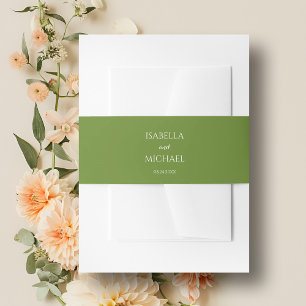 Colourful Green Wedding Invitation Belly Band