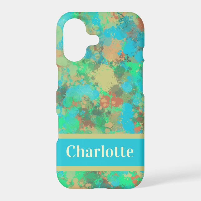 Colourful Green Yellow Drops Abstract Design (Back)