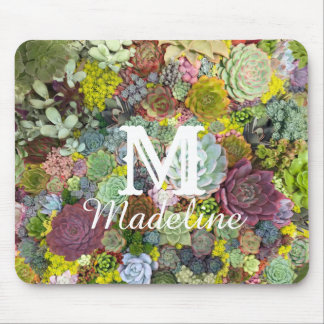 Colourful Greenery Succulents Mouse Pad