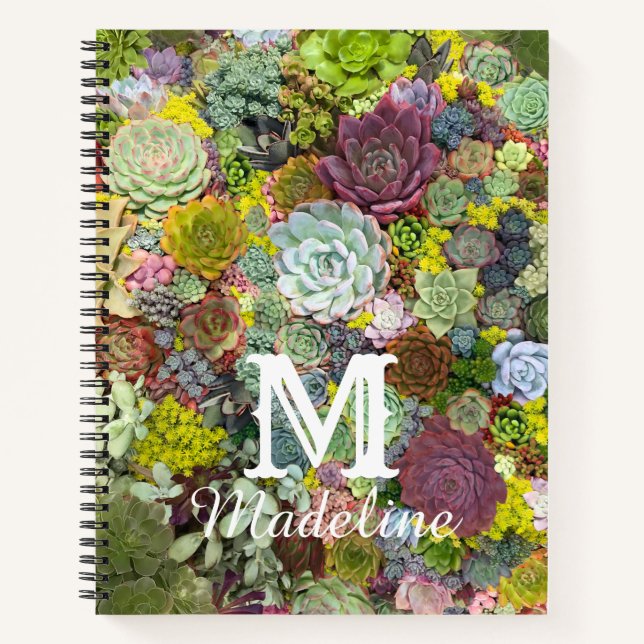 Colourful Greenery Succulents Notebook (Front)