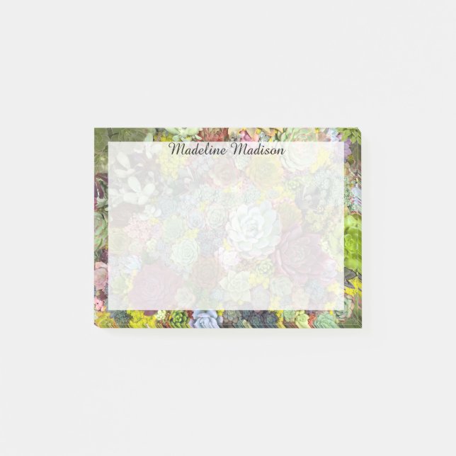 Colourful Greenery Succulents Post-it Notes (Front)