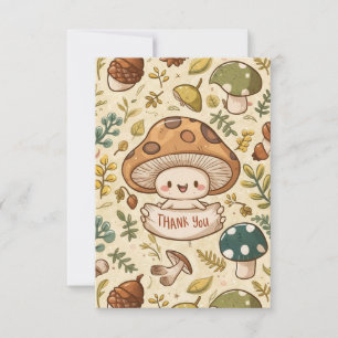 Colourful Greeting Mushroom Thank You Card