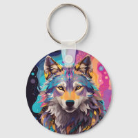 Colourful Grey Wolf Neon Colours
