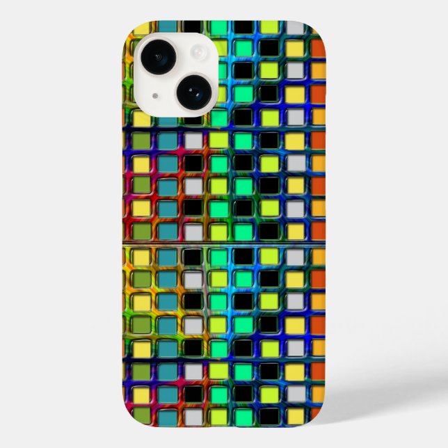 Colourful Grid-Tiled by Shirley Taylor Case-Mate iPhone Case (Back)